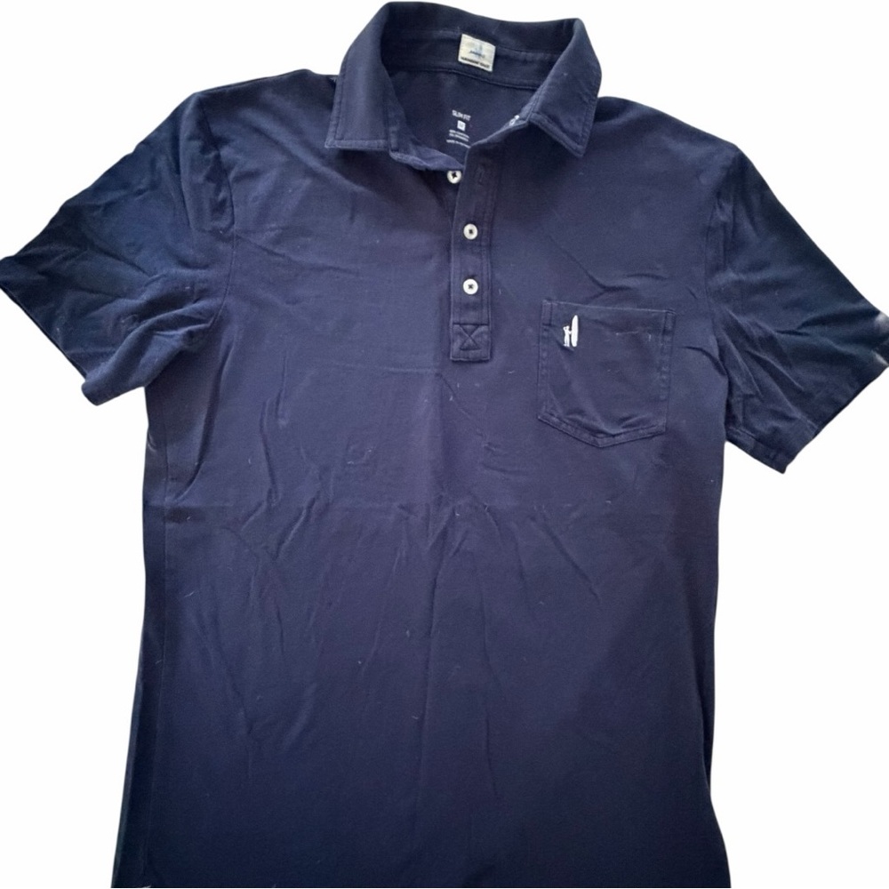 Vineyard Vines Navy Slim Fit Polo Shirt Men’s Medium Pocket Whale Logo